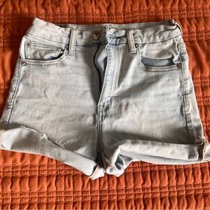 American Eagle Next Level Stretch Light Wash Rolled Cuff Denim Shorts